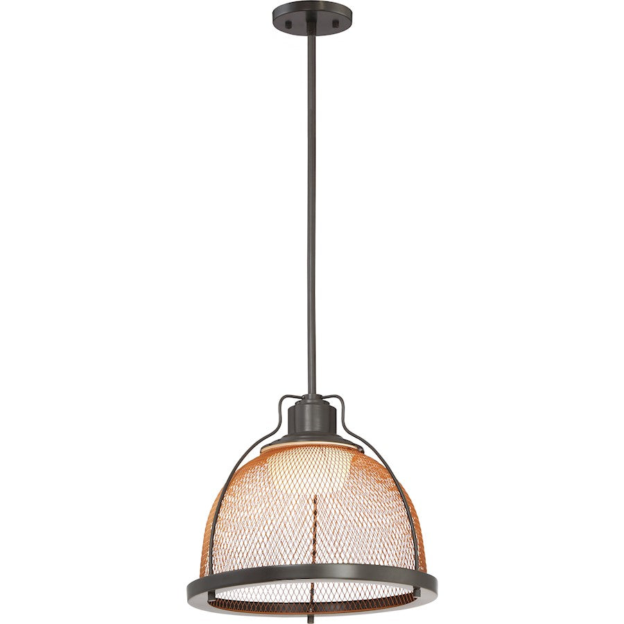 Nuvo Lighting Tex 1-Light LED Pendant | Industrial Dark Bronze and Copper Mesh | Kitchen Island & Dining Room | 1190 Lumens, 3000K | Model 62-887