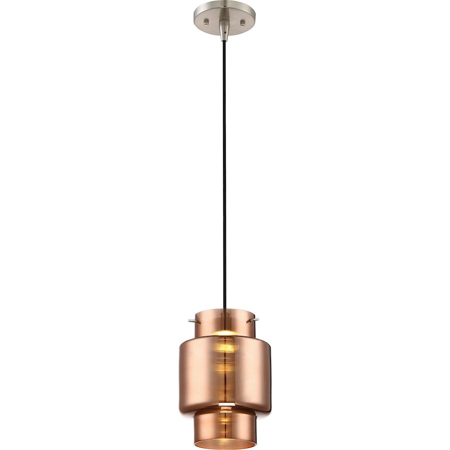 Nuvo Lighting Del 1-Light LED Mini Pendant | Modern Brushed Nickel | Kitchen Island & Dining Room | 950 Lumens 3000K Dimmable | Model 62-889