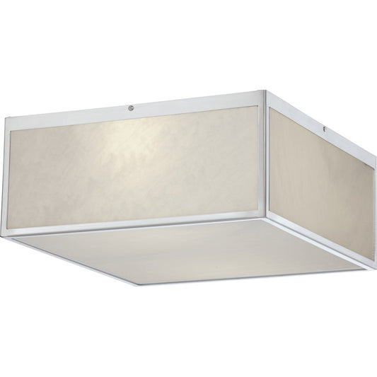 Nuvo Lighting Crate 14in 1-Light LED Flush Mount | Modern Brushed Nickel and White Acrylic | Hallway & Bathroom Ceiling Light | 14 x 14 x 6 | Model 62-891