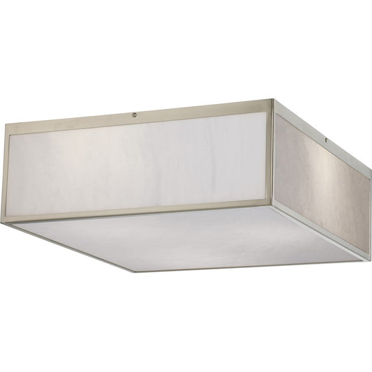 Nuvo Lighting Crate 17in 3-Light LED Flush Mount | Modern Brushed Nickel and White Acrylic | Bedroom & Hallway Ceiling Light | 3120 Lumens | Model 62-892