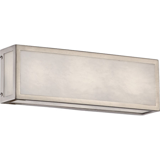 Nuvo Lighting Crate 12in 1-Light Vanity Fixture | Modern Brushed Nickel Steel and White Acrylic | Bathroom & Powder Room | 12 x 5 x 2.5 in | Model 62-895