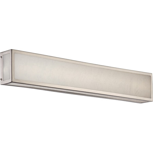 Nuvo Lighting Crate 24in 1-Light Vanity Fixture | Industrial Brushed Nickel and White Acrylic | Bathroom & Powder Room | 24 x 5 x 2.5 in | Model 62-896