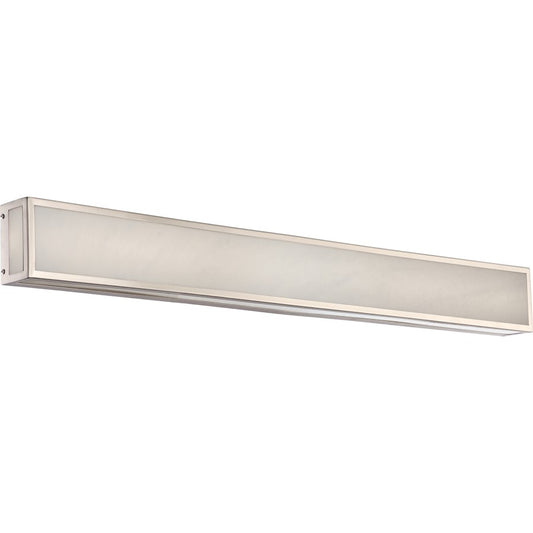 Nuvo Lighting Crate 36in 1-Light Vanity Fixture | Modern Brushed Nickel and White Acrylic | Bathroom Vanity & Powder Room | 36 x 5 x 2.5 in | Model 62-897