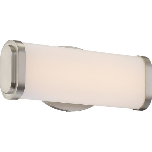 Nuvo Lighting Pace 5in 1-Light Wall Sconce | Modern Brushed Nickel | Hallway & Bathroom Accent | 1040 Lumens, 3000K, Dimmable | Model 62-911