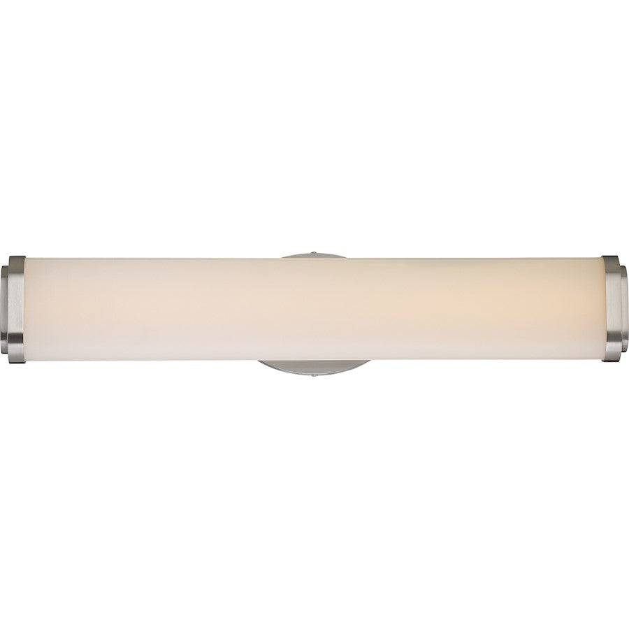Nuvo Lighting Pace 24in 2-Light LED Wall Sconce | Modern Brushed Nickel and White Integrated LED | Bathroom & Hallway Accent | 5 x 24 x | Model 62-912