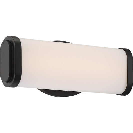 Nuvo Lighting Pace 12in 1-Light LED Wall Sconce | Modern Aged Bronze Metal | Indoor Hallway & Bathroom | 5 x 12 x 3.25 in | Model 62-913