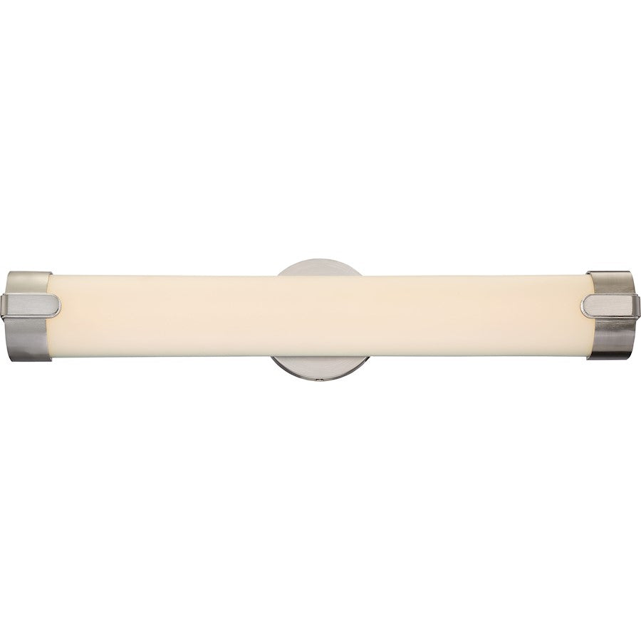 Nuvo Lighting Loop 24in 2-Light LED Wall Sconce | Modern Brushed Nickel and White Acrylic | Bathroom & Hallway Damp-Rated | 4 x 24 x 3.13 in | Model 62-922
