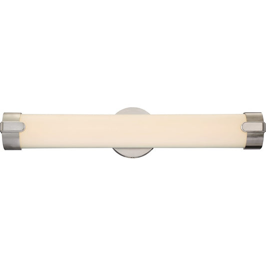 Nuvo Lighting Loop 24in 2-Light LED Wall Sconce | Modern Brushed Nickel and White Acrylic | Bathroom & Hallway Damp-Rated | 4 x 24 x 3.13 in | Model 62-922