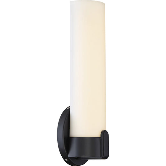 Nuvo Lighting Loop 12in 1-Light LED Wall Sconce | Modern Aged Bronze | Hallway & Bathroom Accent | 4 x 3.13 x 12 in | Model 62-923