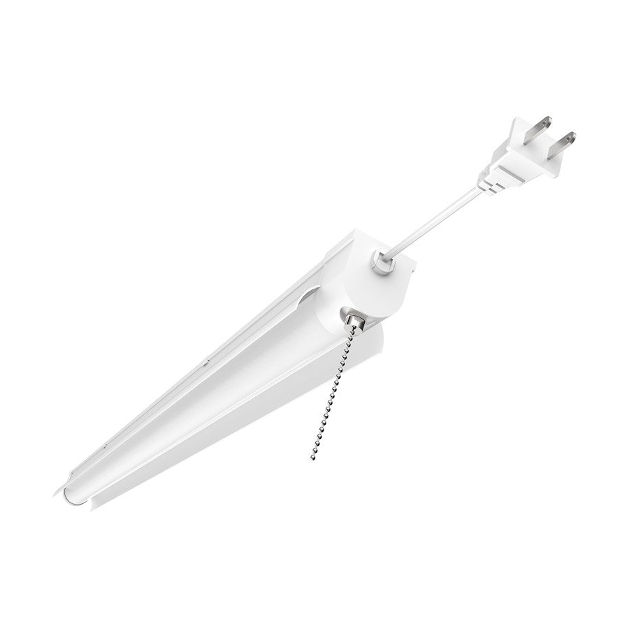 Nuvo Lighting 36in 34W LED Shop Light | White Linear Fixture with Pull Chain | Garage & Workshop Utility Light | 36 x 2 x 2 in, 4000K | Model 62-927