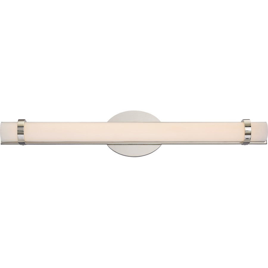 Nuvo Lighting Slice 24in 1-Light LED Wall Sconce | Modern Contemporary Polished Nickel | Bathroom & Hallway Accent Light | 4.5 x 24 in | Model 62-932