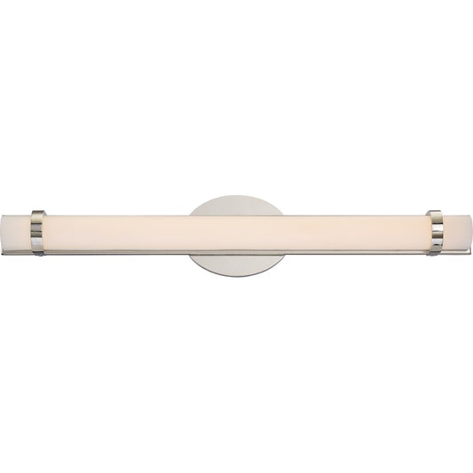 Nuvo Lighting Slice 24in 1-Light LED Wall Sconce | Modern Contemporary Polished Nickel | Bathroom & Hallway Accent Light | 4.5 x 24 in | Model 62-932