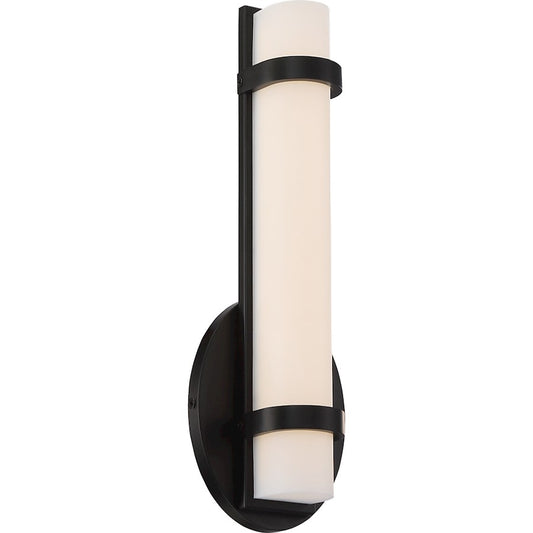Nuvo Lighting Slice 12in 1-Light LED Wall Sconce | Modern Aged Bronze | Hallway & Bathroom Accent | 1040 Lumens 3000K Dimmable | Model 62-933