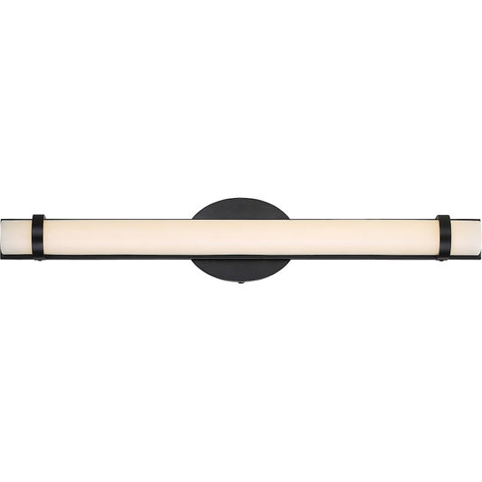 Nuvo Lighting Slice 24in 2-Light LED Wall Sconce | Modern Aged Bronze Metal | Bathroom Vanity & Hallway | 2080 Lumens, 3000K, Dimmable | Model 62-934