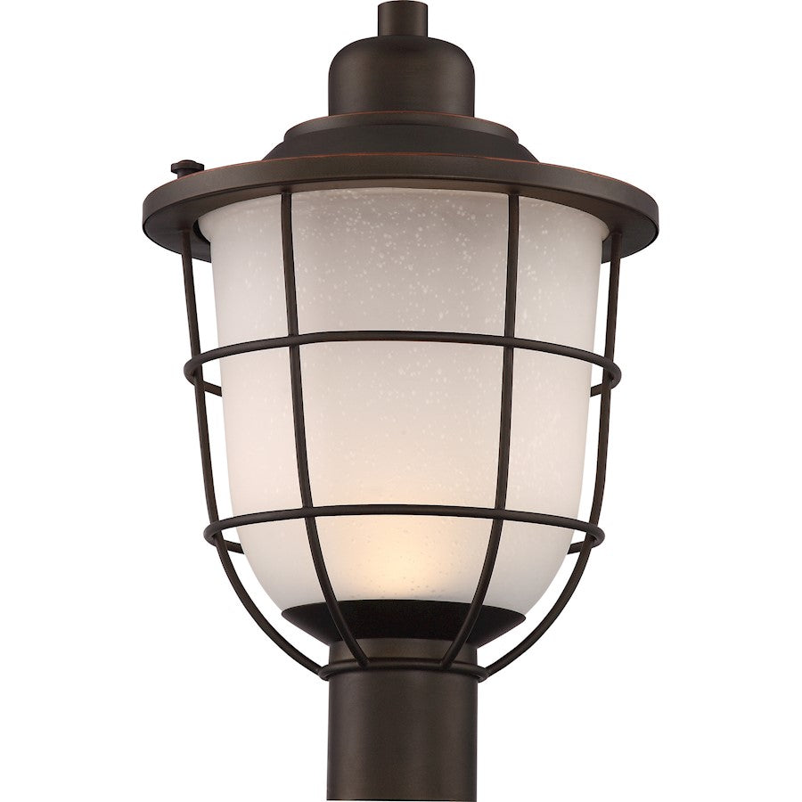 Nuvo Lighting Bungalow 7.5in 1-Light Outdoor Post | Craftsman Mahogany Bronze and Integrated LED | Entryway & Garden Path | 1190 Lumens | Model 62-945