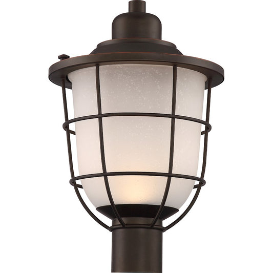 Nuvo Lighting Bungalow 7.5in 1-Light Outdoor Post | Craftsman Mahogany Bronze and Integrated LED | Entryway & Garden Path | 1190 Lumens | Model 62-945