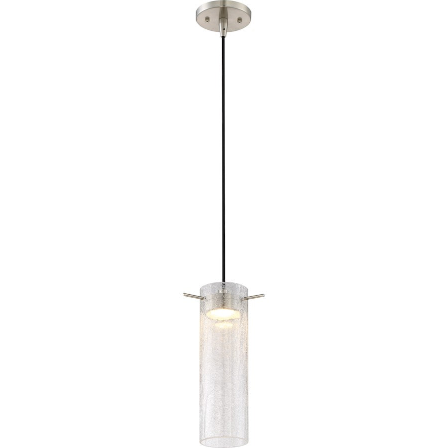 Nuvo Lighting Pulse 10in 1-Light LED Mini Pendant | Modern Brushed Nickel | Kitchen Island & Dining Room | 950 Lumens 3000K Dimmable | Model 62-952