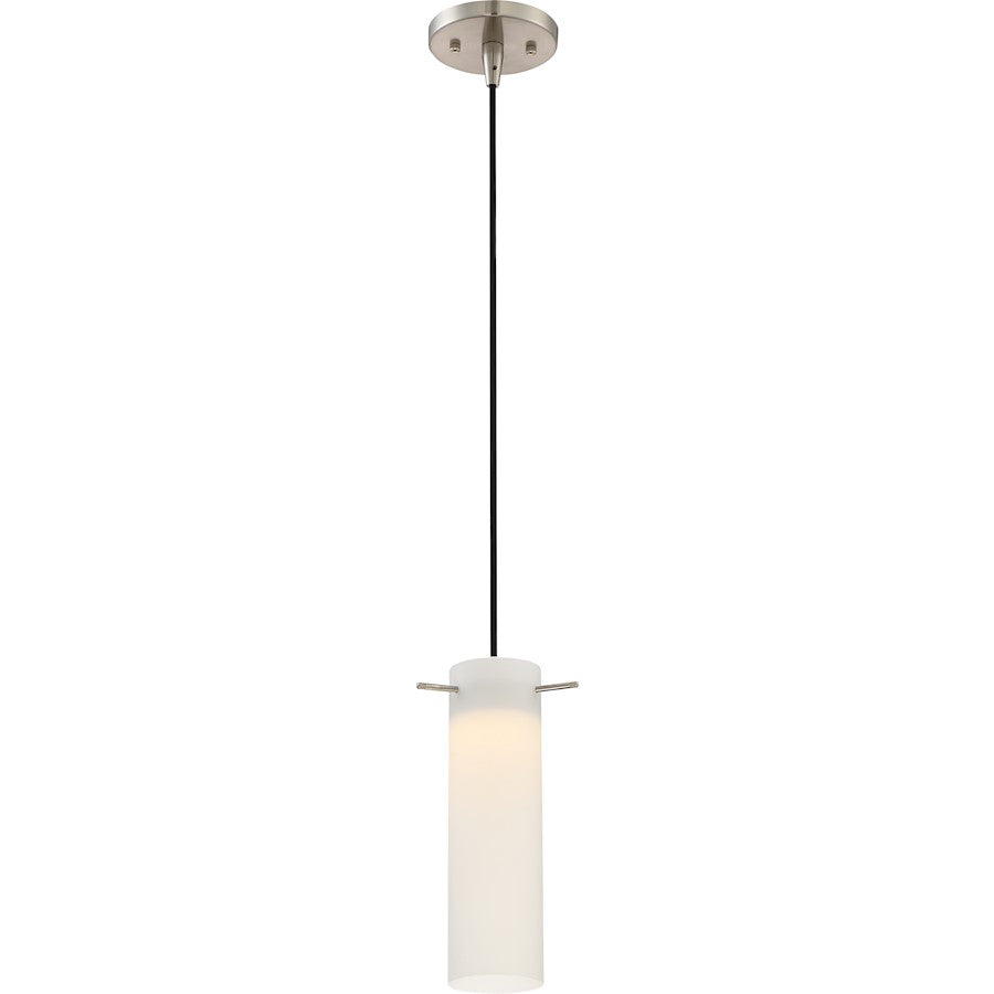 Nuvo Lighting Pulse 10in 1-Light LED Mini Pendant | Modern Brushed Nickel | Kitchen Island & Breakfast Bar | 950 Lumens 3000K Dimmable | Model 62-953