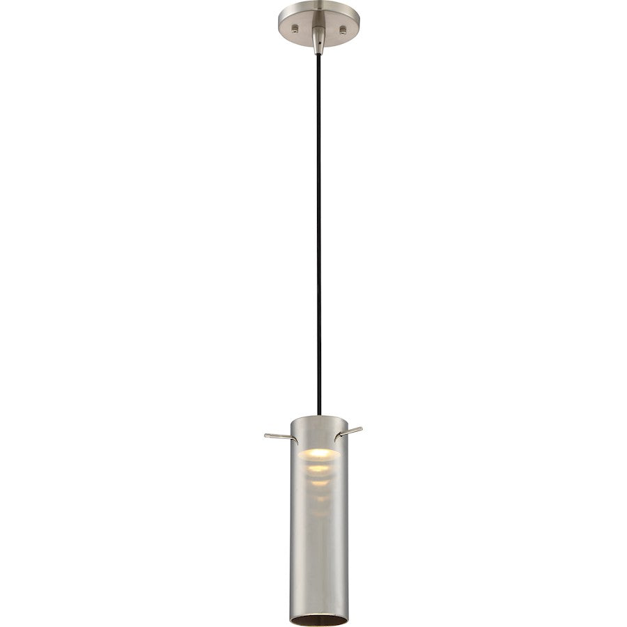 Nuvo Lighting Pulse 10in 1-Light LED Mini Pendant | Modern Brushed Nickel | Kitchen Island & Dining Room | 950 Lumens 3000K Dimmable | Model 62-954