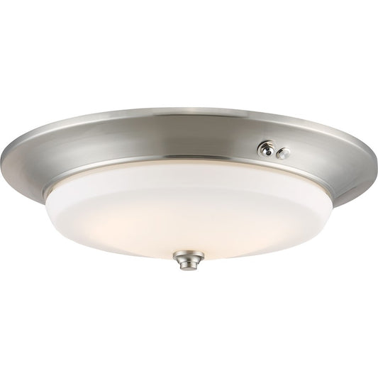 Nuvo Lighting LED EMR 4in Flush Mount | Utility Brushed Nickel | Hallway & Closet Ceiling Light | 1660 Lumens 3000K Dimmable | Model 62-971