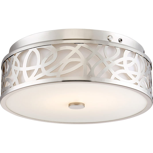 Nuvo Lighting LED EMR 5.41in 1-Light Flush Mount | Utility Brushed Nickel | Hallway & Bathroom Ceiling Light | 1660 Lumens 3000K 20W | Model 62-977