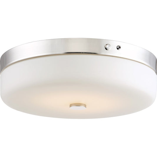 Nuvo Lighting 62-981 20in LED Flush Mount | Modern Polished Nickel and White Acrylic | Bathroom & Hallway Ceiling Light | 1660 Lumens 3000K | Model 62-981