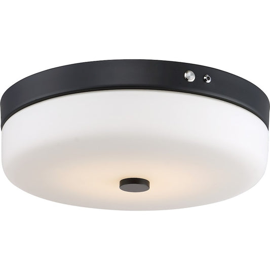 Nuvo Lighting LED EMR Flush Mount 4.5in 1-Light | Utility Aged Bronze | Hallway & Bathroom Ceiling Light | 1660 Lumens 3000K Dimmable | Model 62-982