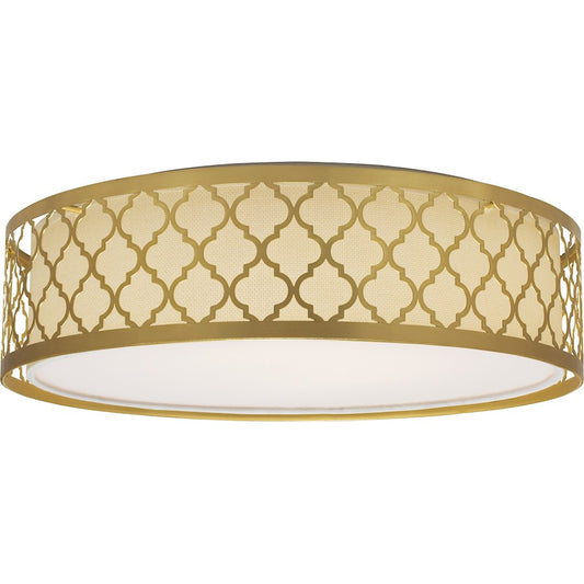 Nuvo Lighting Filigree 14in LED Flush Mount | Contemporary Natural Brass | Bedroom & Hallway Ceiling Light | 1200 Lumens 3000K Dimmable | Model 62-987