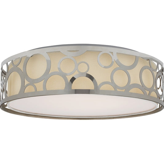 Nuvo Lighting Filigree 14in 1-Light LED Flush Mount | Contemporary Polished Nickel Metal | Bedroom & Hallway Ceiling Light | 14 x 14 x 4.25 | Model 62-988