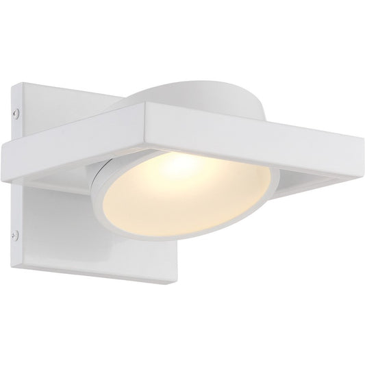 Nuvo Lighting Hawk 6.5in 1-Light LED Wall Sconce | Modern White Finish | Hallway & Bathroom Accent Light | 1190 Lumens, 3000K, Dimmable | Model 62-992