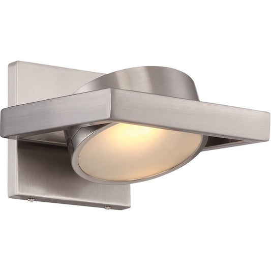 Nuvo Lighting Hawk 6.5in 1-Light LED Wall Sconce | Modern Brushed Nickel | Hallway & Bathroom Accent | 1190 Lumens, 3000K, Dimmable | Model 62-994