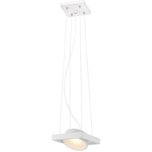 Nuvo Lighting Hawk 6in 1-Light LED Pendant | Modern White Finish | Kitchen Island & Dining Room | 6 x 6 x 2 in | Model 62-995