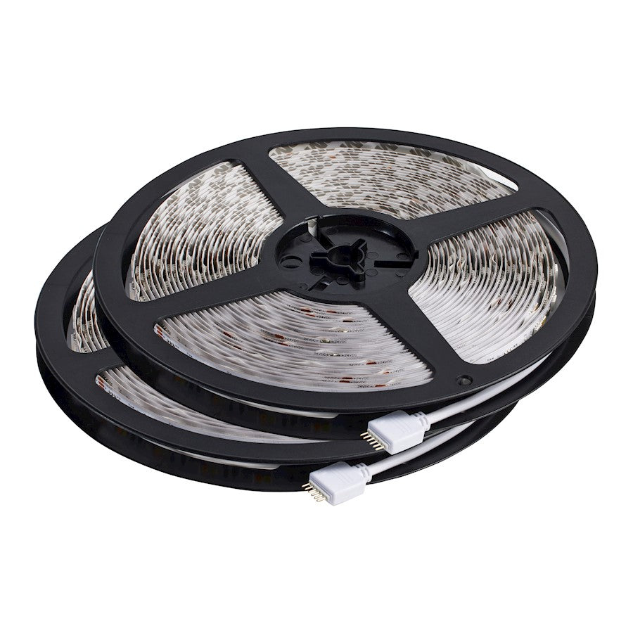 Nuvo Lighting Pro Tape 64ft RGB+Tunable White LED Tape Light | Smart App-Controlled White Plug-In Strip | Kitchen, Living Room & Gaming | Model 64-132