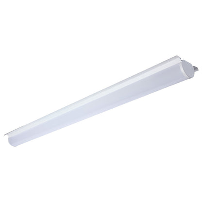 Nuvo 4ft LED Retrofit Strip Light | 30/40/50W Selectable, Gloss White Utility | Garage & Workshop | 3900-6500 Lumens, Damp Rated | Model 65-1031