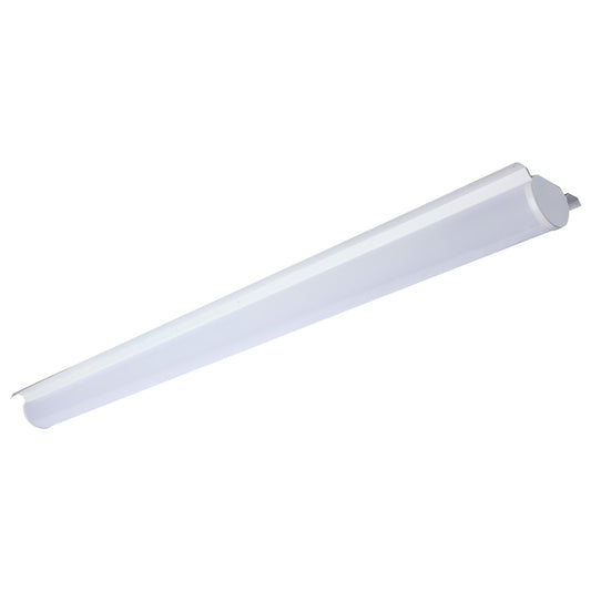 Nuvo 4ft LED Retrofit Strip Light | 30/40/50W Selectable, Gloss White Utility | Garage & Workshop | 3900-6500 Lumens, Damp Rated | Model 65-1031