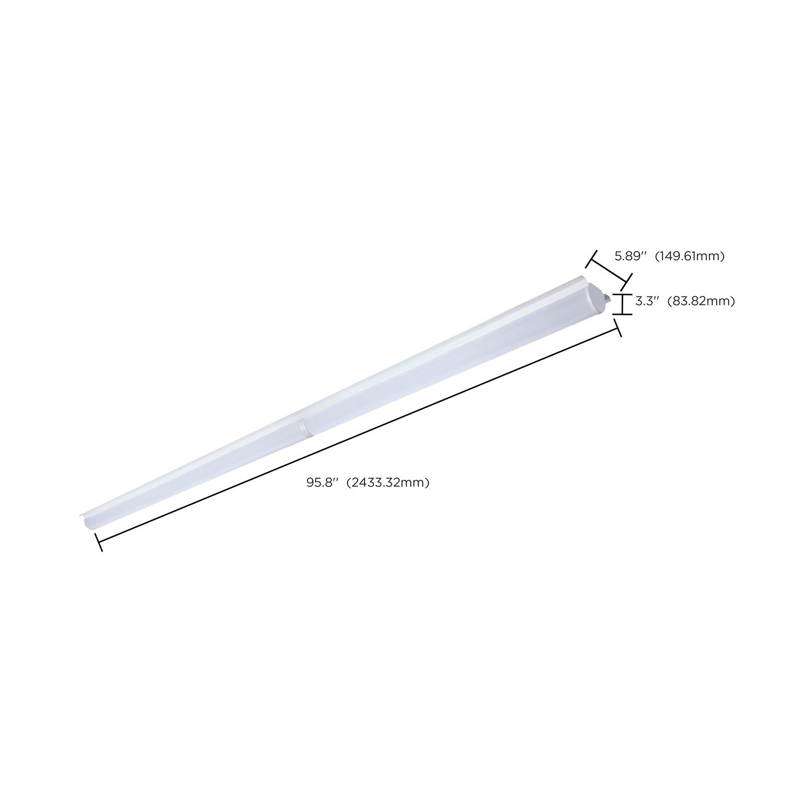 Nuvo Lighting 65-1032 100W LED 8ft Retrofit Strip Light | Utility Gloss White Steel | Warehouse & Workshop Lighting | Model 65-1032