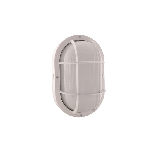 Nuvo Lighting 65-113 20W LED Bulkhead | Modern White Outdoor Wall Sconce | Entryway & Covered Patio | 1440 Lumens 3000K 90CRI Dimmable | Model 65-113
