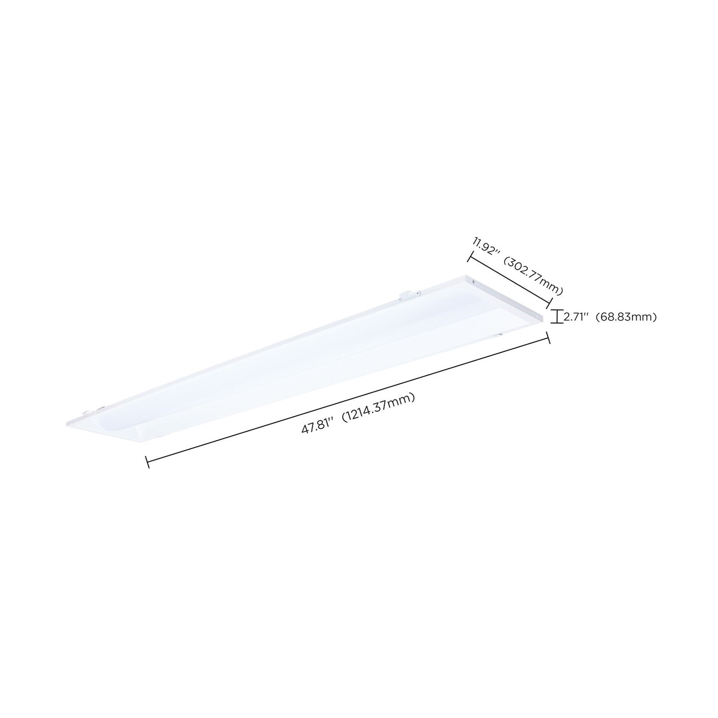 Nuvo Lighting 1x4 LED Troffer Retrofit Kit | Utility Matte White Steel | Commercial & Office Lighting | 47.81 x 11.92 x 2.71 in | Model 65-1300