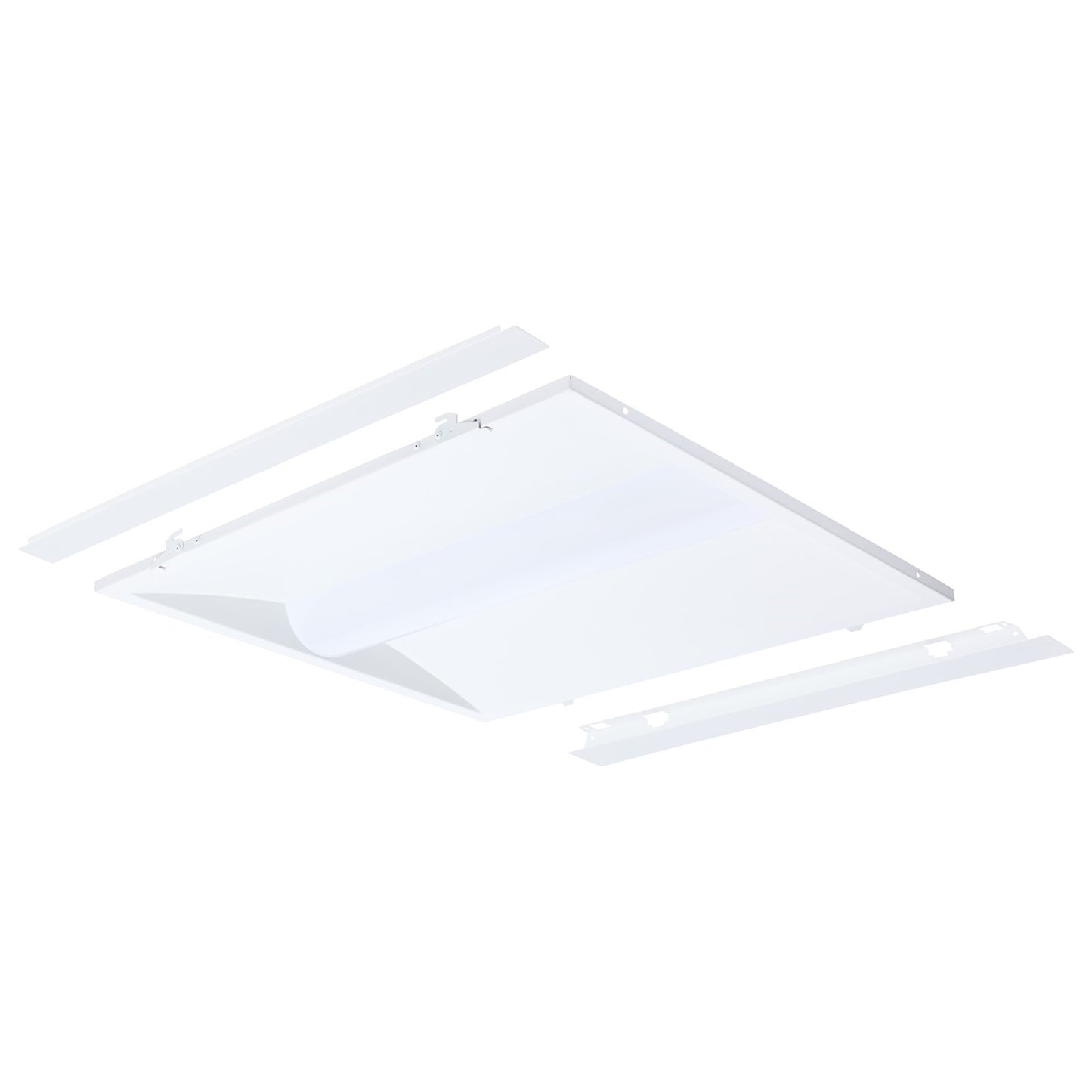 Nuvo Lighting 65-1301 2x2ft LED Troffer Retrofit Kit | Utility Matte White Steel | Commercial & Office Ceiling | 20W-40W Selectable | Model 65-1301
