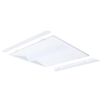 Nuvo Lighting 65-1301 2x2ft LED Troffer Retrofit Kit | Utility Matte White Steel | Commercial & Office Ceiling | 20W-40W Selectable | Model 65-1301