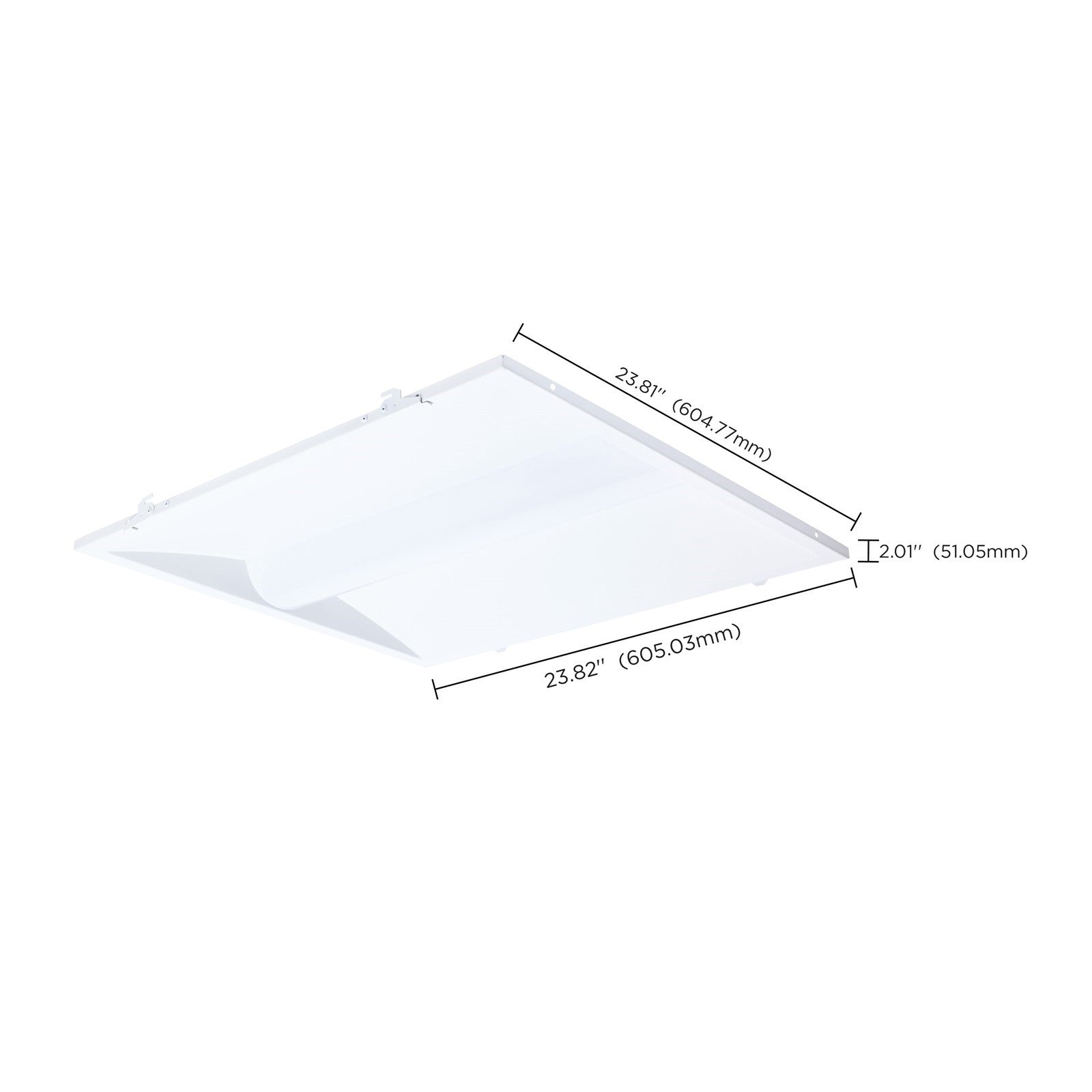 Nuvo Lighting 65-1301 2x2ft LED Troffer Retrofit Kit | Utility Matte White Steel | Commercial & Office Ceiling | 20W-40W Selectable | Model 65-1301