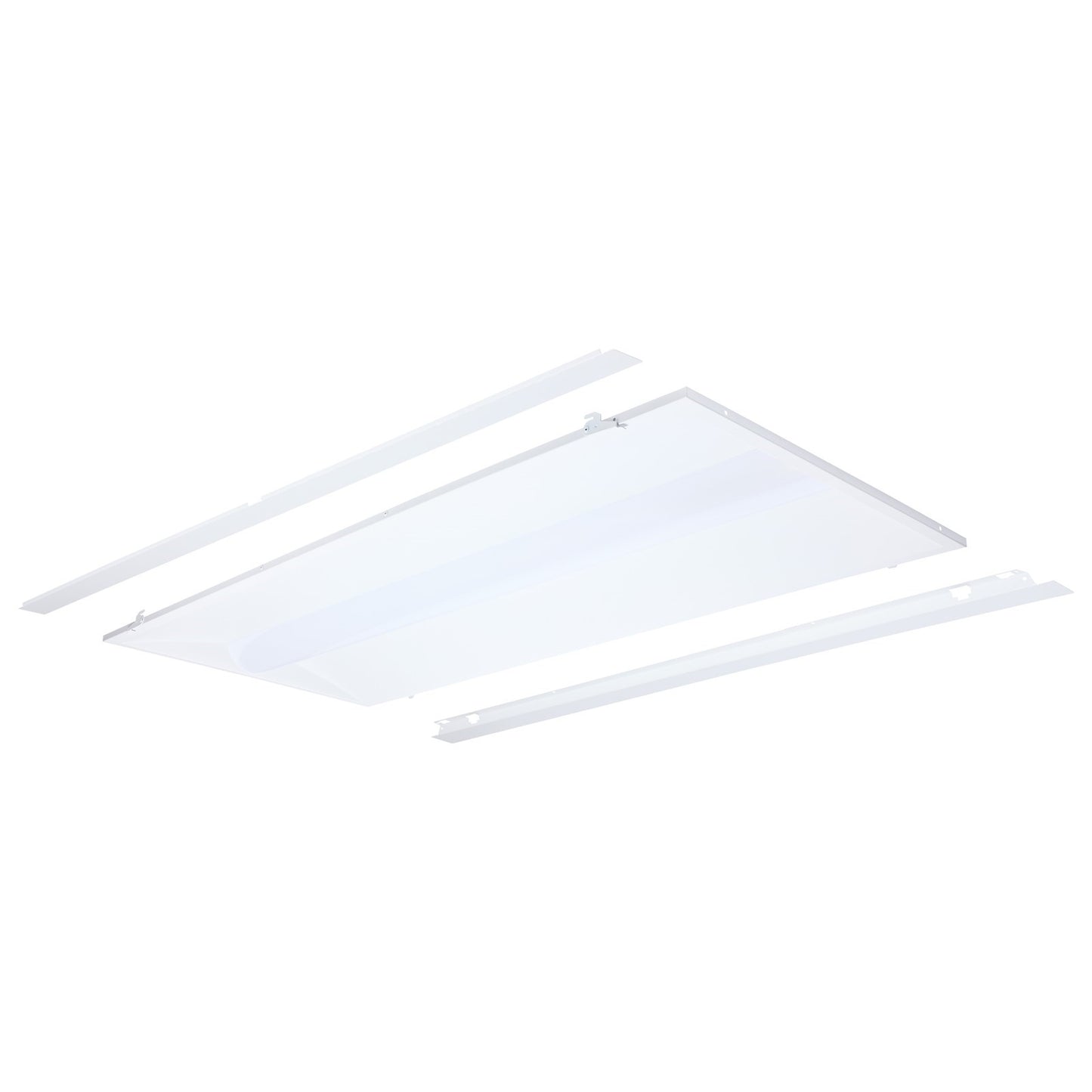 Nuvo Lighting 65-1302 2x4 LED Center Basket Troffer Retrofit Kit | Utility Matte White Finish | Commercial & Utility Rooms | Model 65-1302