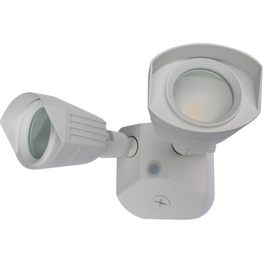 Nuvo Lighting LED Security Light Dual Head White | Utility White Finish | Outdoor Flood & Security Lighting | 1900 Lumens, 20W, 4000K Cool | Model 65-216