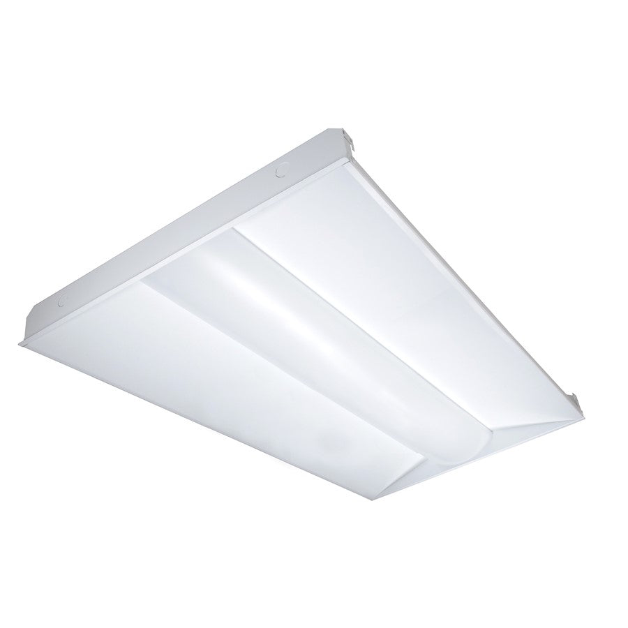 Nuvo Lighting 65-307 48in 1-Light LED Troffer | Utility White Finish | Commercial & Utility Room Flush Mount | 6543 Lumens, 3500K, 0-10V | Model 65-307