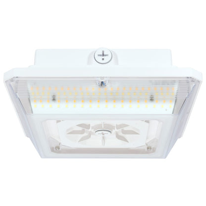 Satco 20W Square LED Wide Beam Angle Canopy Light, White