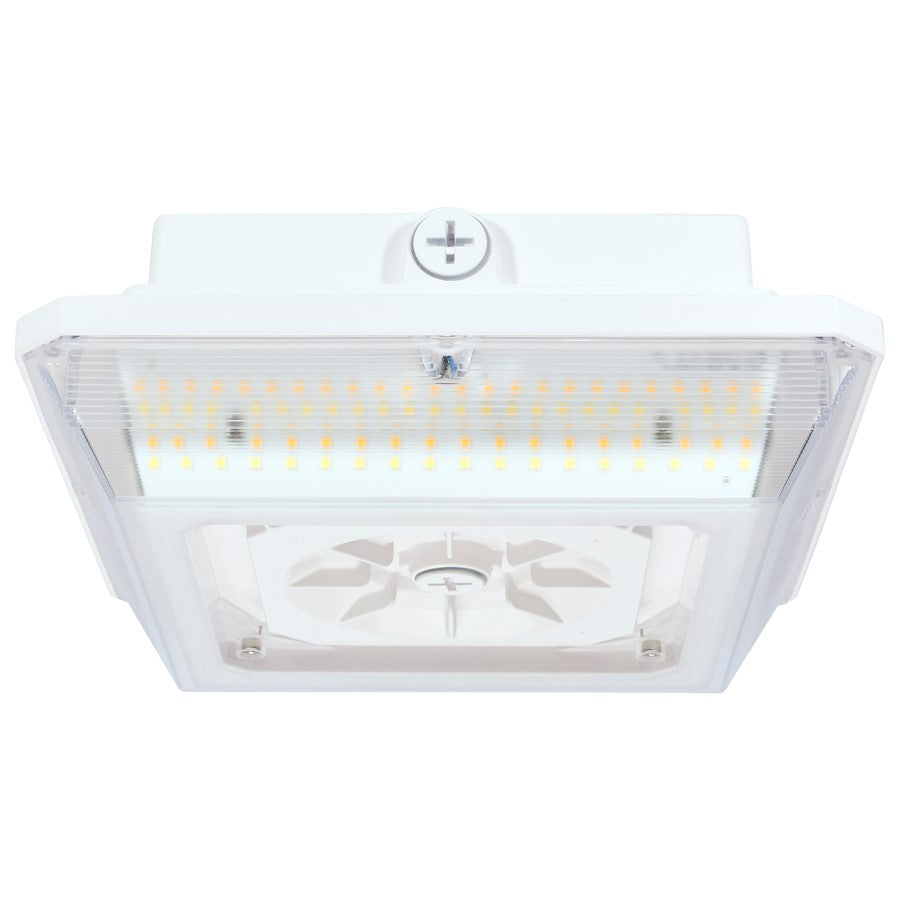 Satco 60W Square LED Wide Beam Angle Canopy Light, White
