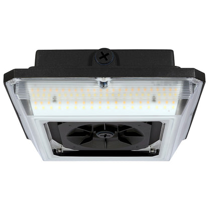Satco 20W Square LED Wide Beam Angle Canopy Light, Bronze