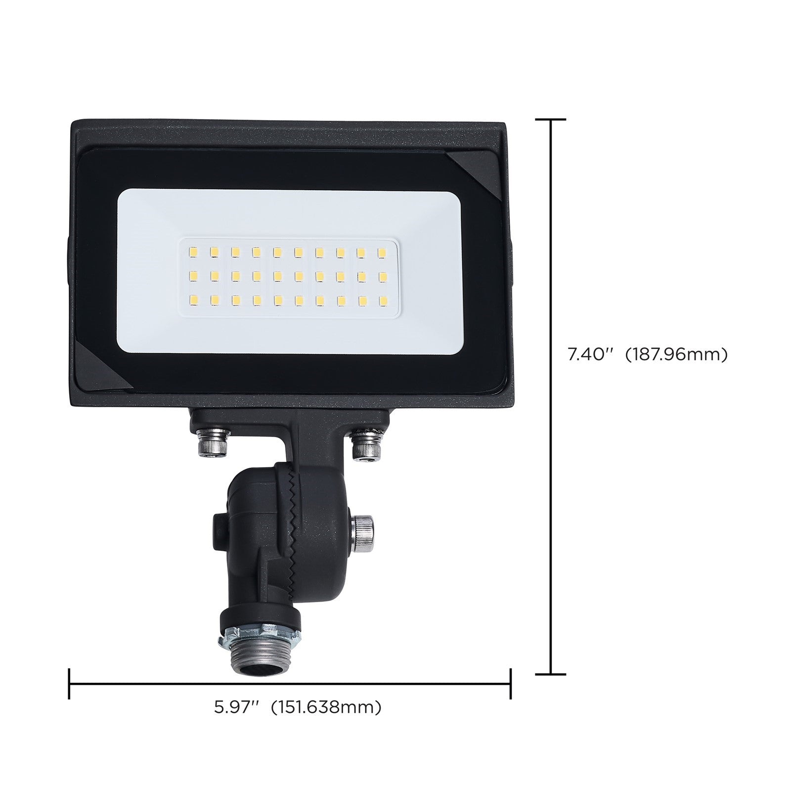 Nuvo 15W LED Flood Light | Utility Bronze Die-Cast Aluminum | Outdoor Area & Site Lighting | 5.97 x 1.02 x 7.4 in | Model 65-726