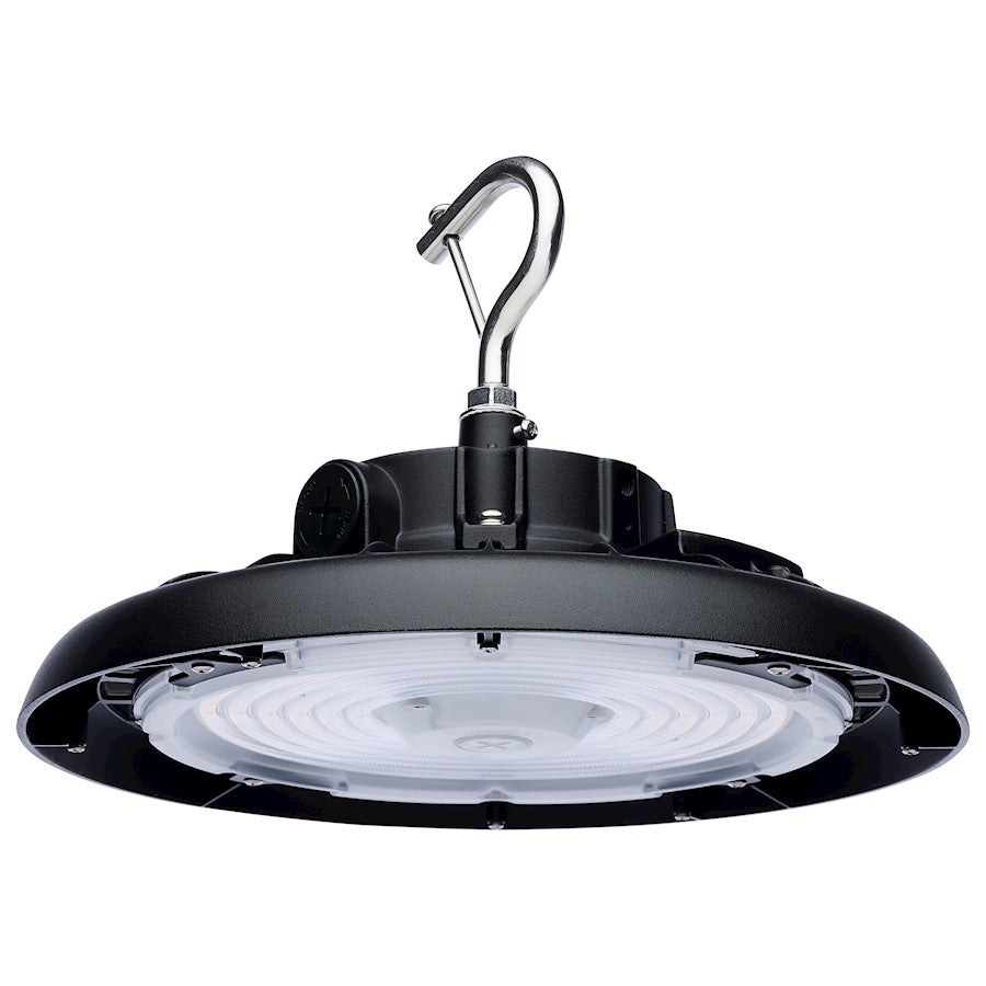 Nuvo 65-770R3 11in Round LED High Bay | Utility Black Die-Cast Aluminum | Warehouse & Commercial Workshop | 80W/100W/120W Selectable | Model 65-770R3