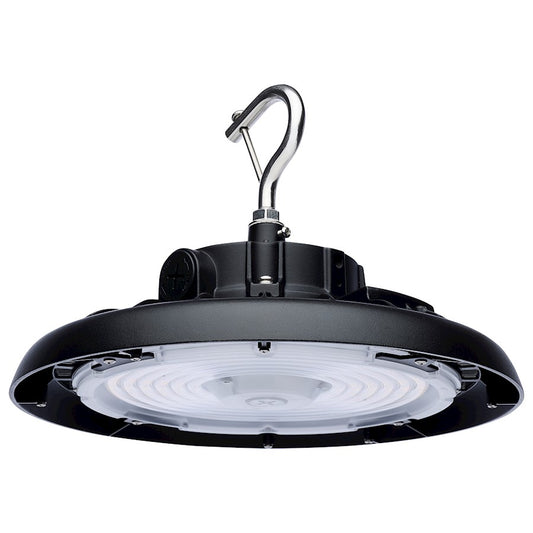 Nuvo 65-770R3 11in Round LED High Bay | Utility Black Die-Cast Aluminum | Warehouse & Commercial Workshop | 80W/100W/120W Selectable | Model 65-770R3